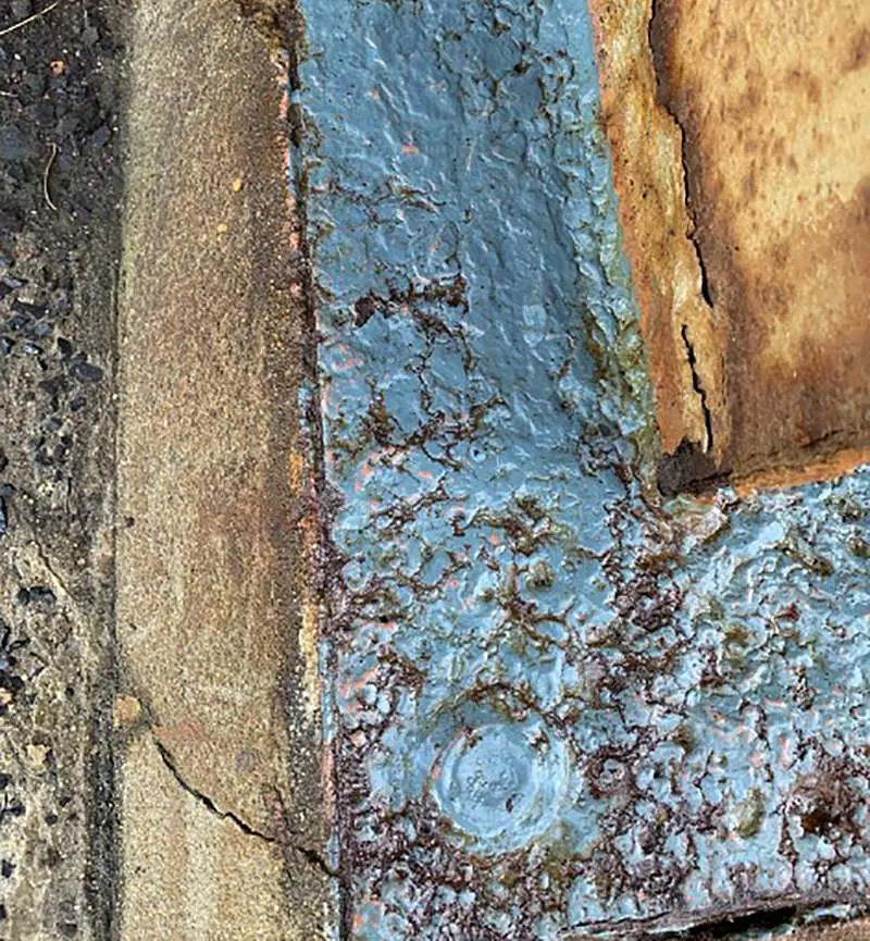 Base after cleaning of surface rust showing application of NanoPrep in excellent condition