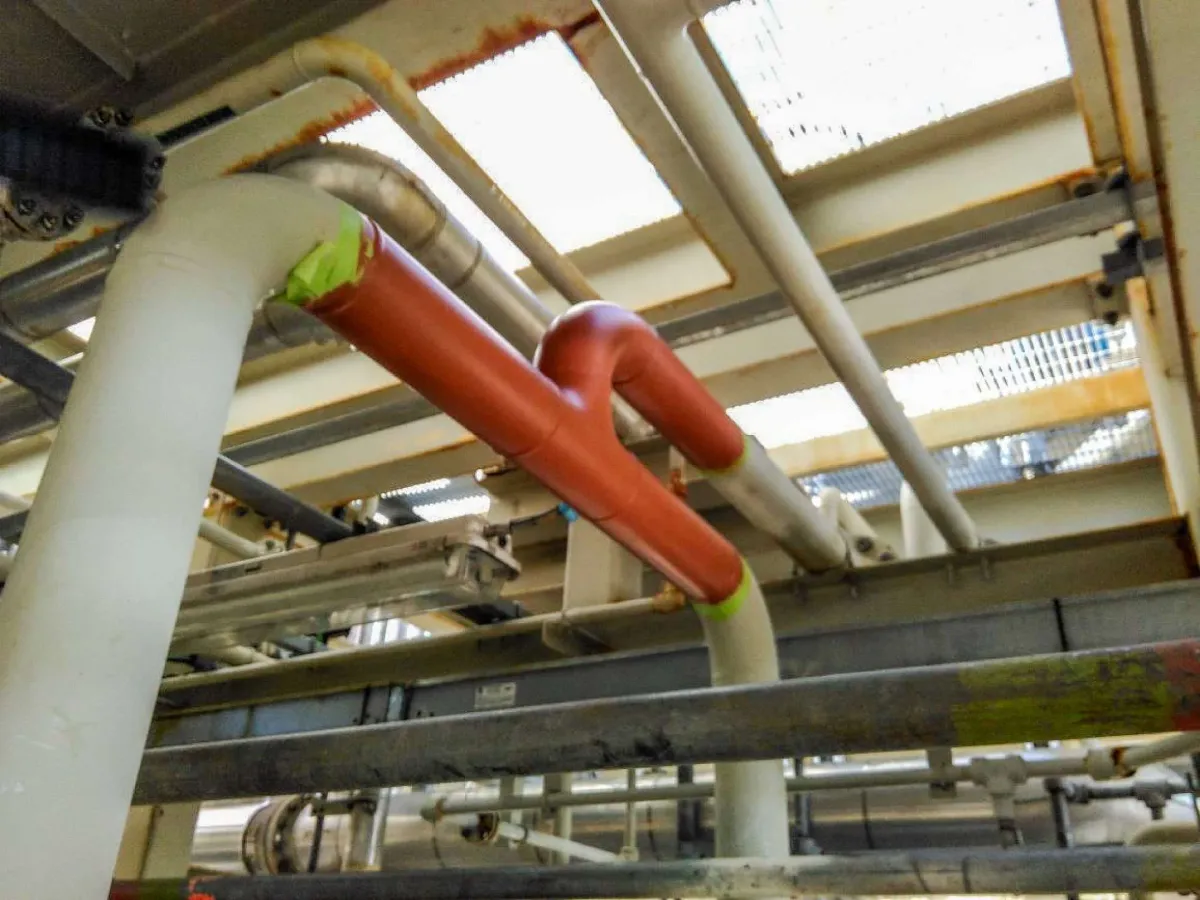 Corroded offshore pipework coated with NanoPrep